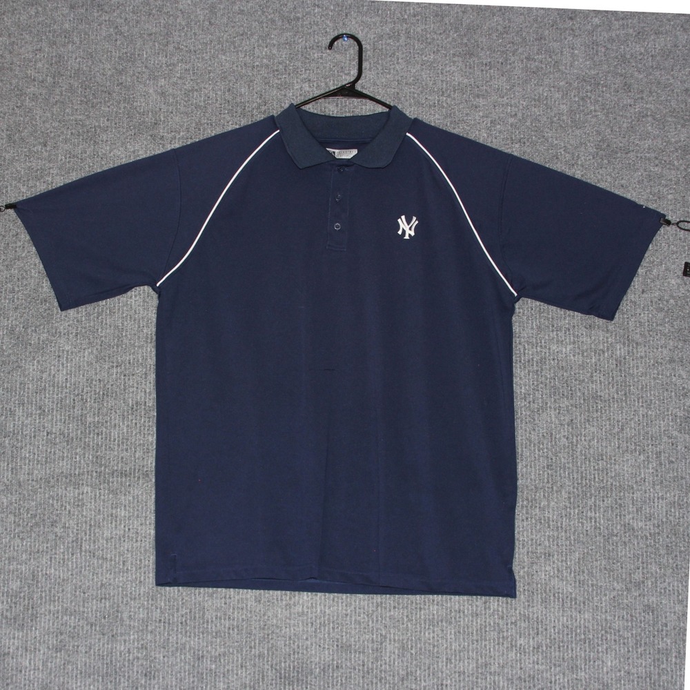 MLB Major League Baseball Navy Blue Polo Shirt XL EG New York Yankees Mens